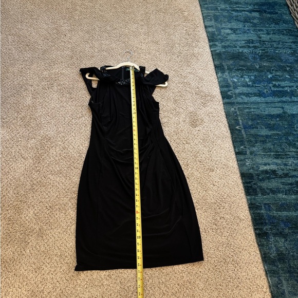 Lauren Ralph Lauren Black Beaded Cocktail Dress – Size 16 Elegant Formal Party - Picture 8 of 11